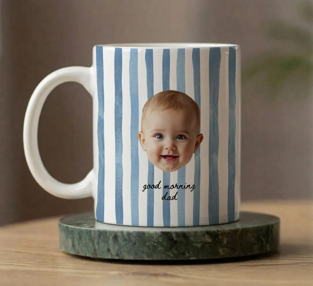 Personalized Baby Face Mug for New Dad, Custom Photo Mug, First Fathers Day Gift From Baby, New D... | Etsy (Global)