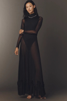 AFRM Kira Mock-Neck Long-Sleeve Maxi Dress | Anthropologie (UK)