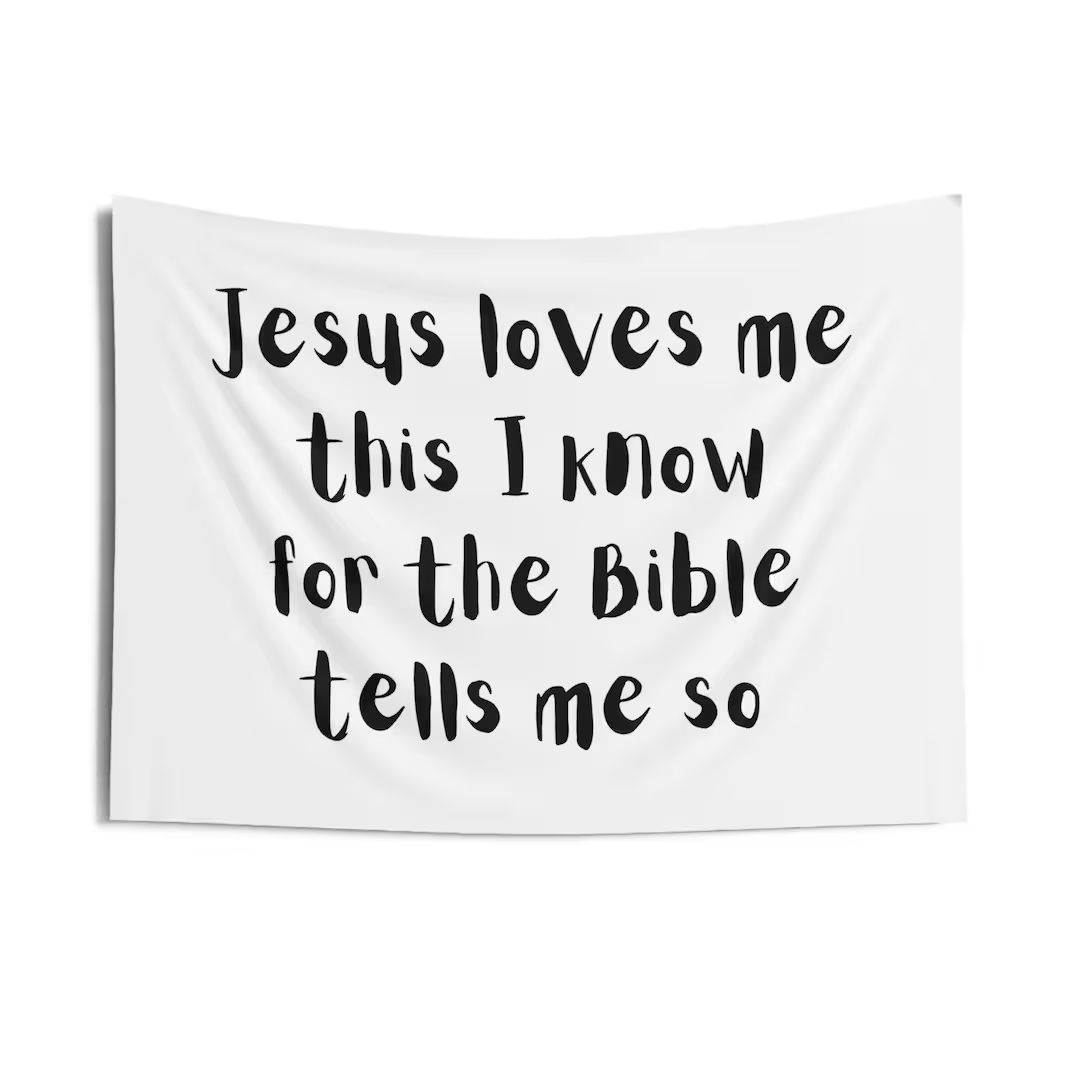Jesus Loves Me Indoor Wall Tapestry - Etsy | Etsy (US)
