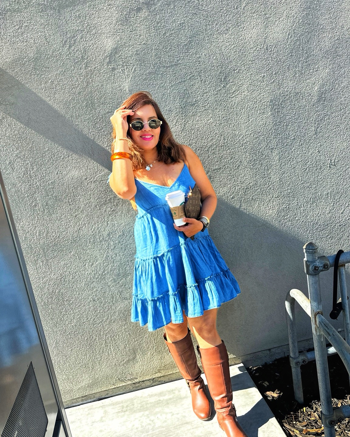 Pumpkin spice in the air 🤎🩵

This denim dress with boots  is perfect for fall transition. 

(Fall fashion, fall outfits, denim dress, fall boots, brown boots, denim and boots)

#falltrends #fallfashion #denimdress #falloutfits #fallvibes #teachersoutfit

#LTKStyleTip #LTKFindsUnder50 #LTKSeasonal