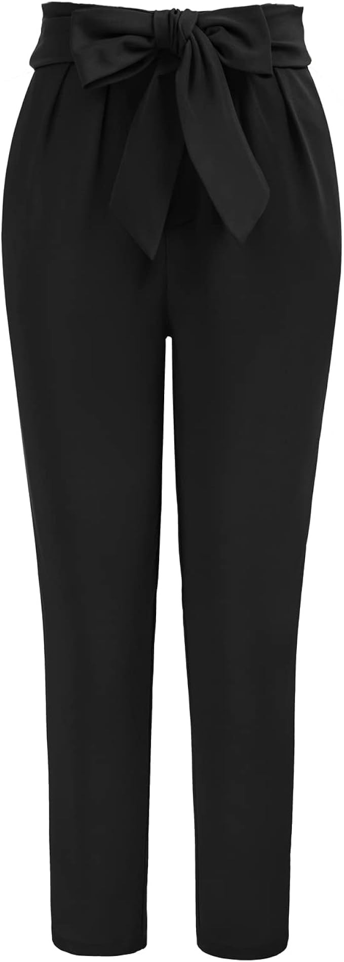 GRACE KARIN Women's Cropped Paper Bag Waist Pants with Pockets Office Casual Pencil Pants Slim Fi... | Amazon (US)