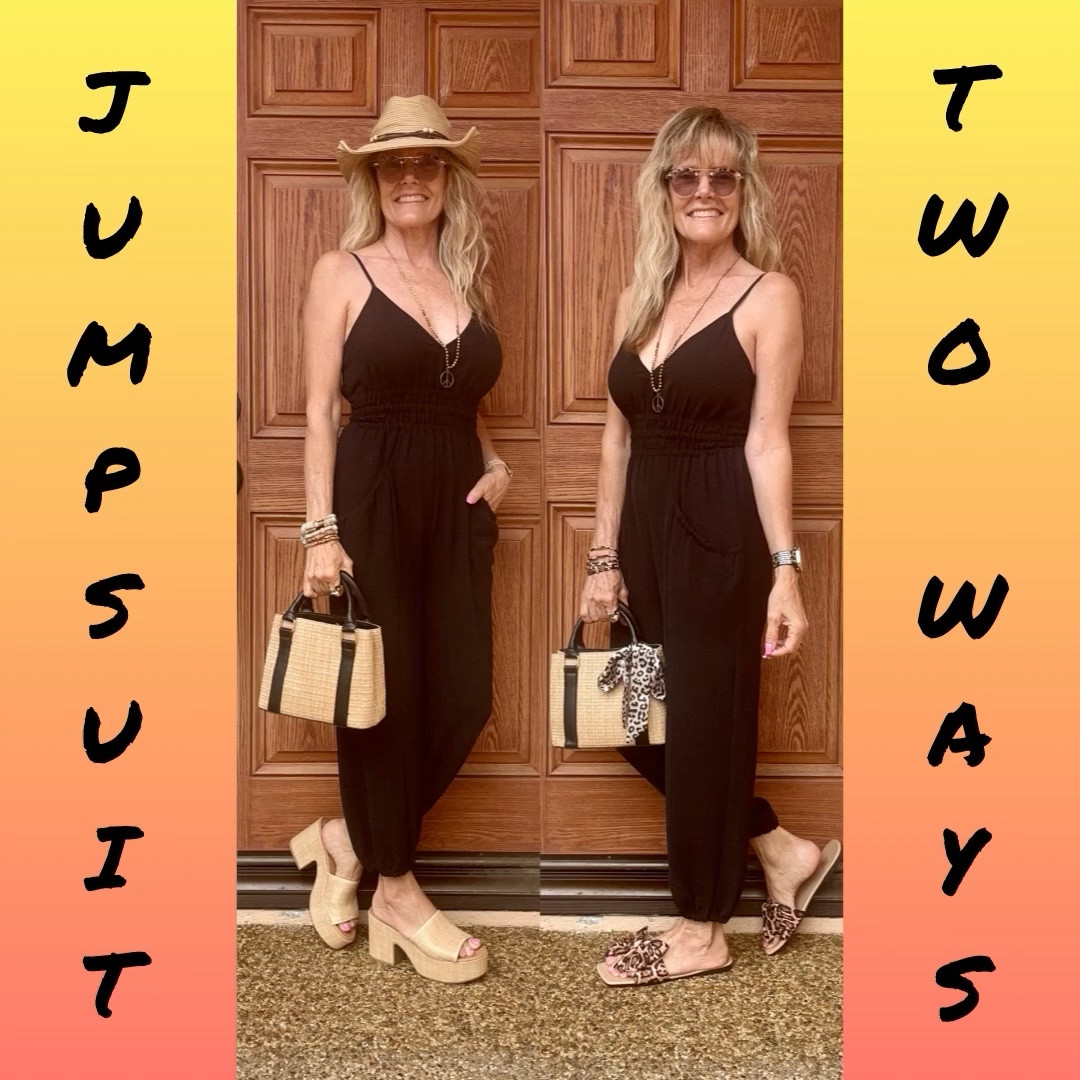 This jumpsuit is so cute & comfy! Size XS. My hat comes in different sizes & I’m wearing a M. It has a chin strap if it’s windy (I just tucked it in the hat). My shoes are both tts. Love this straw bag, and this silky ribbon tied on it (comes in a set of 10). And, all the fun jewelry.

#LTKFestival #LTKfindsunder50 

#LTKSeasonal #LTKFindsUnder50 #LTKSaleAlert