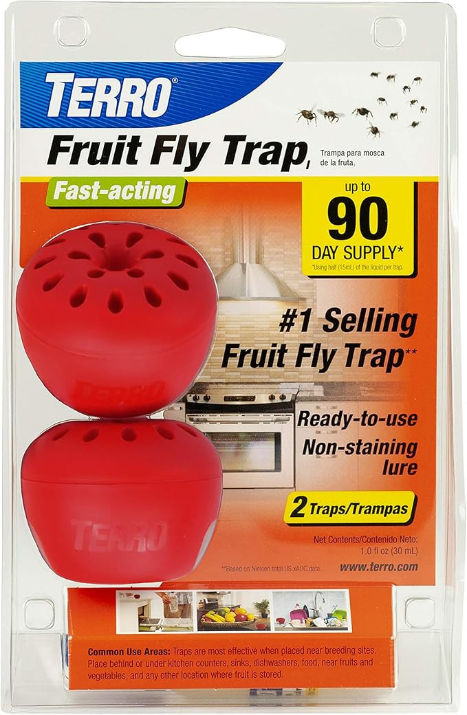 TERRO T2502 Ready-to-Use Indoor Fruit Fly Killer and Trap with Built in Window - 2 Traps + 90 day... | Amazon (US)