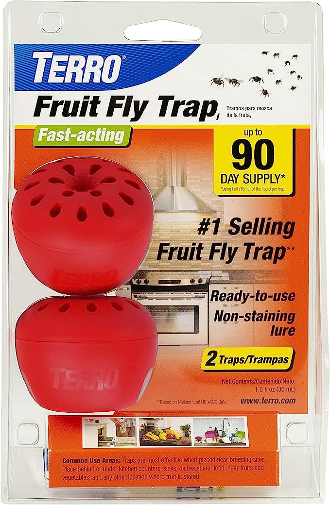 TERRO T2502 Ready-to-Use Indoor Fruit Fly Killer and Trap with Built in Window - 2 Traps + 90 day... | Amazon (US)