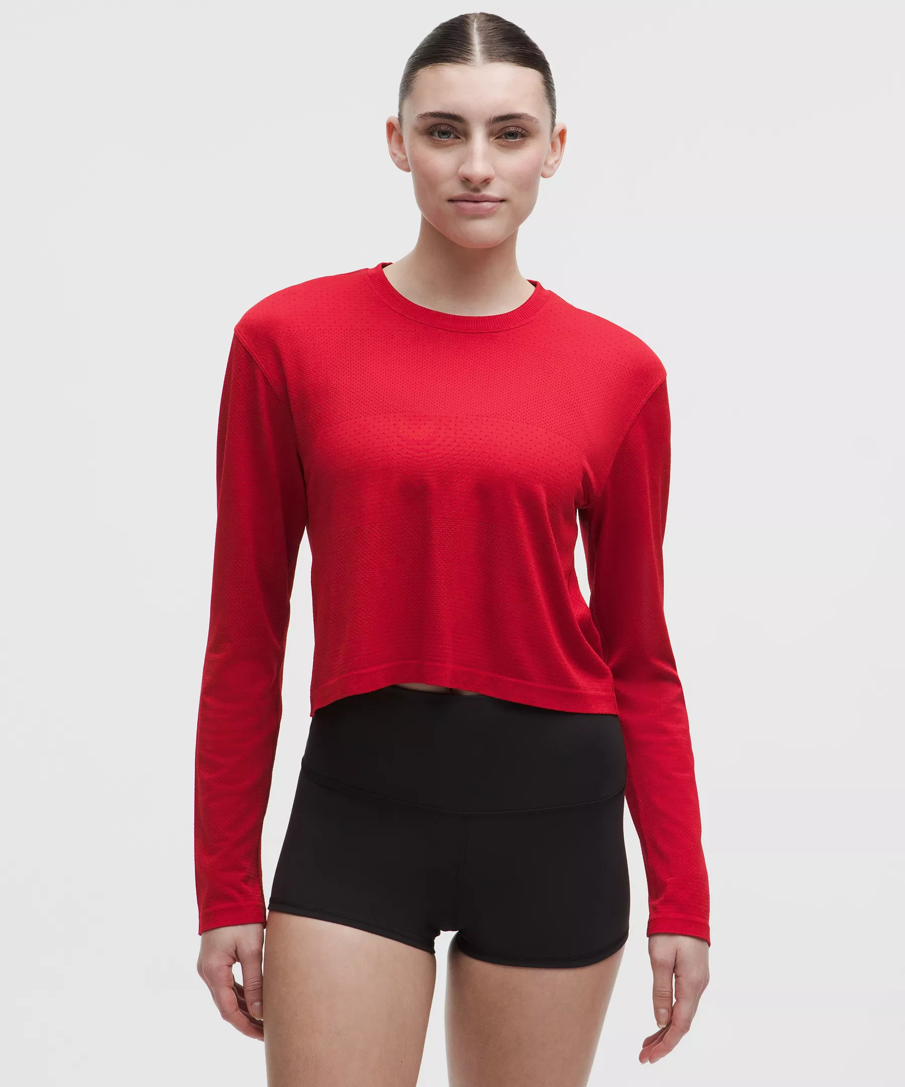 Swiftly Perforated Stripe Long-Sleeve Shirt | Women's Long Sleeve Shirts | lululemon | Lululemon (US)