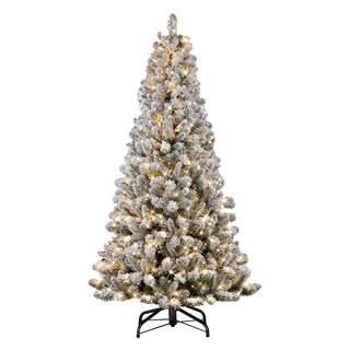 6.5ft. Pre-Lit Flocked Virginia Pine Artificial Christmas Tree, Clear Lights | Michaels Stores