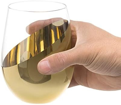 MyGift Modern Brass Stemless Wine Glasses, Set of 4 | Amazon (US)