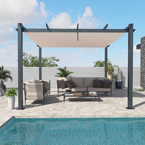 MUPATER Outdoor Pergola, Aluminum Canopy Patio with Weather-Resistant, Retractable Pergola for Ba... | Amazon (US)