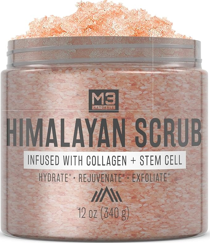 M3 Naturals Himalayan Salt Scrub Infused with Collagen and Stem Cell Natural Exfoliating Body and... | Amazon (US)