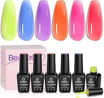 Beetles Summer Jelly Gel Nail Polish, 6 Colors Jelly Tint Neon Spring Gel Polish Translucent Red ... | Amazon (US)