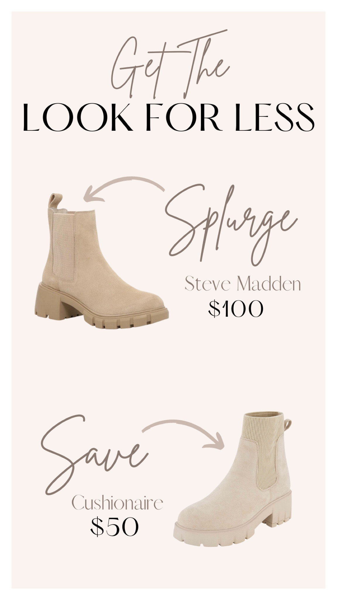 Looks for less, dupes, Steve Madden, save or splurge, women’s style 

#LTKunder50