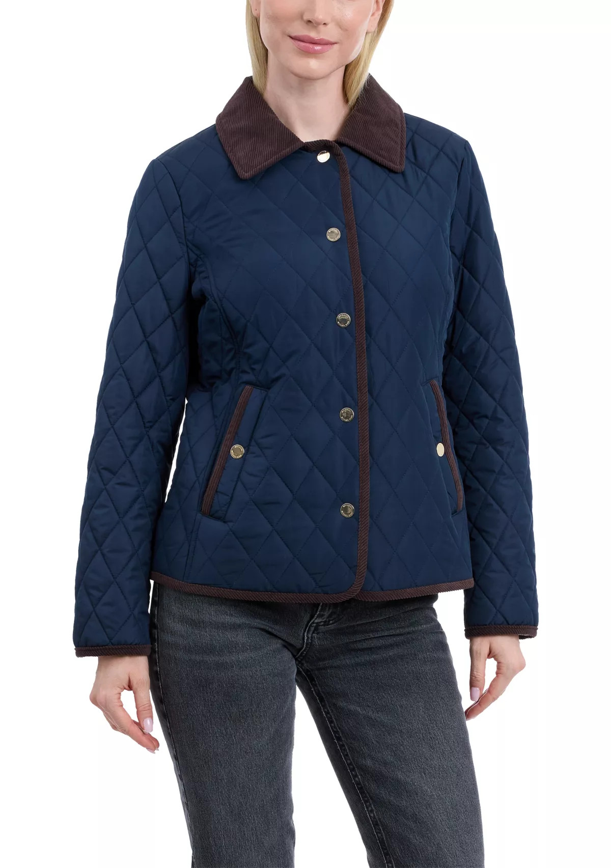 Women's Quilted Barn Jacket with Corduroy | Belk