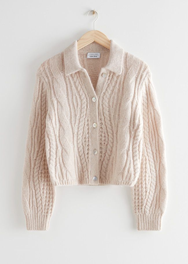 Boxy Collared Cable Knit Cardigan | & Other Stories (EU + UK)