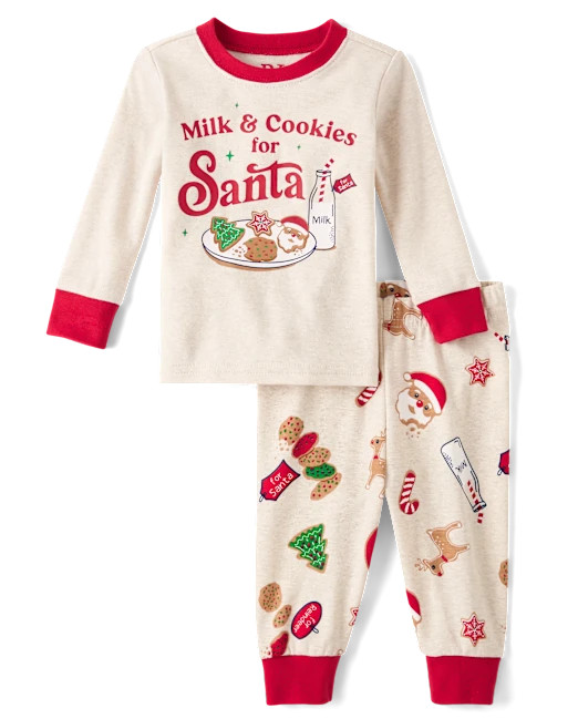 Baby And Toddler Milk And Cookies Snug Fit Cotton Pajamas - tan | The Children's Place