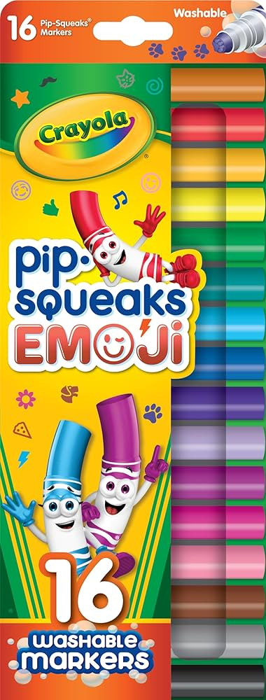 Crayola Emoji Stampers, Pip Squeaks Washable Markers, Gift for Boys & Girls, 16 Count | Amazon (US)
