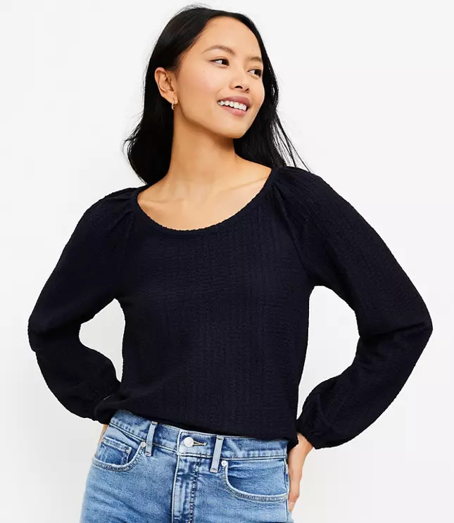Draped Sleeve Top | LOFT