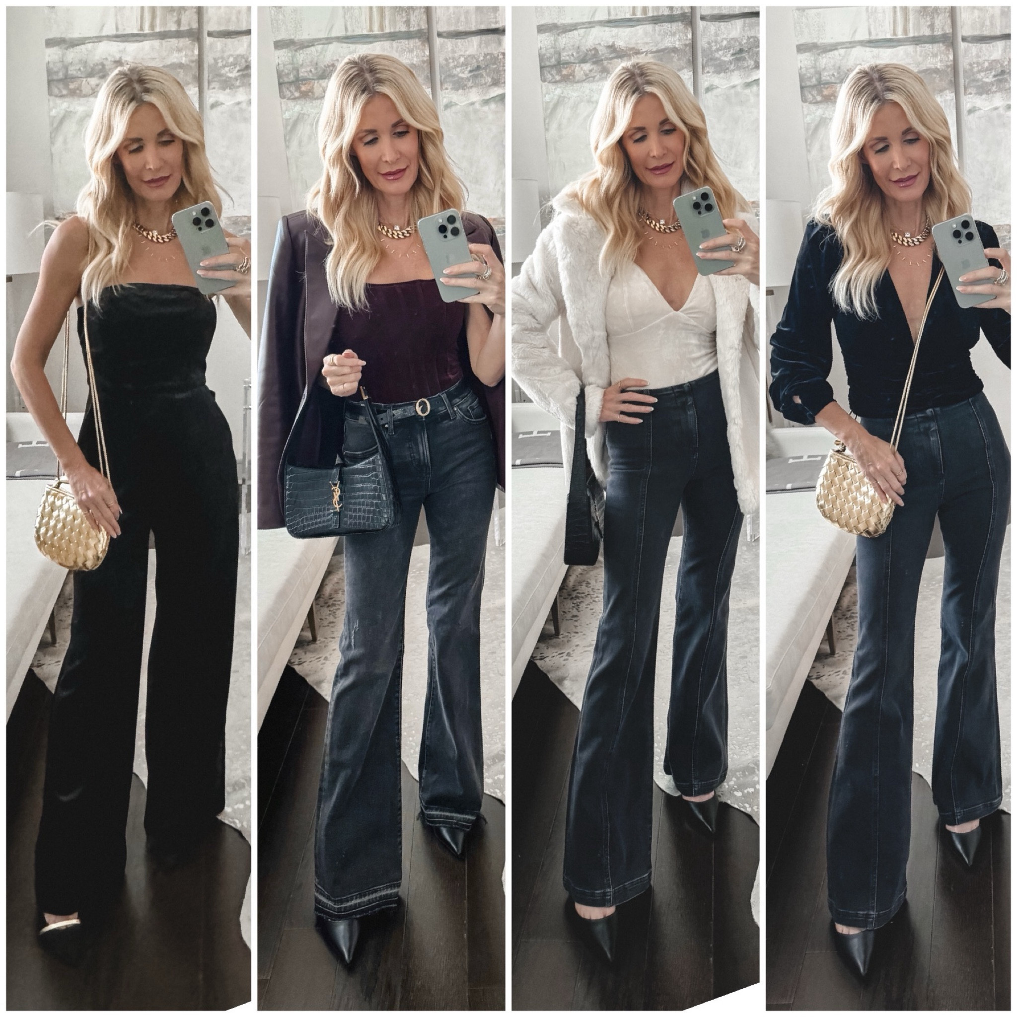 4 fabulous ways to wear V E L V E T >> and EVERYTHING IS 40% OFF making each piece well under $100! 

Everything runs tts, I’m wearing an XS in the jackets and jumpsuit and a size 0 regular in the denim. 

Comment LINKS to get these outfit details sent to your DM. 

#LTKsalealert #LTKparties #LTKfindsunder100