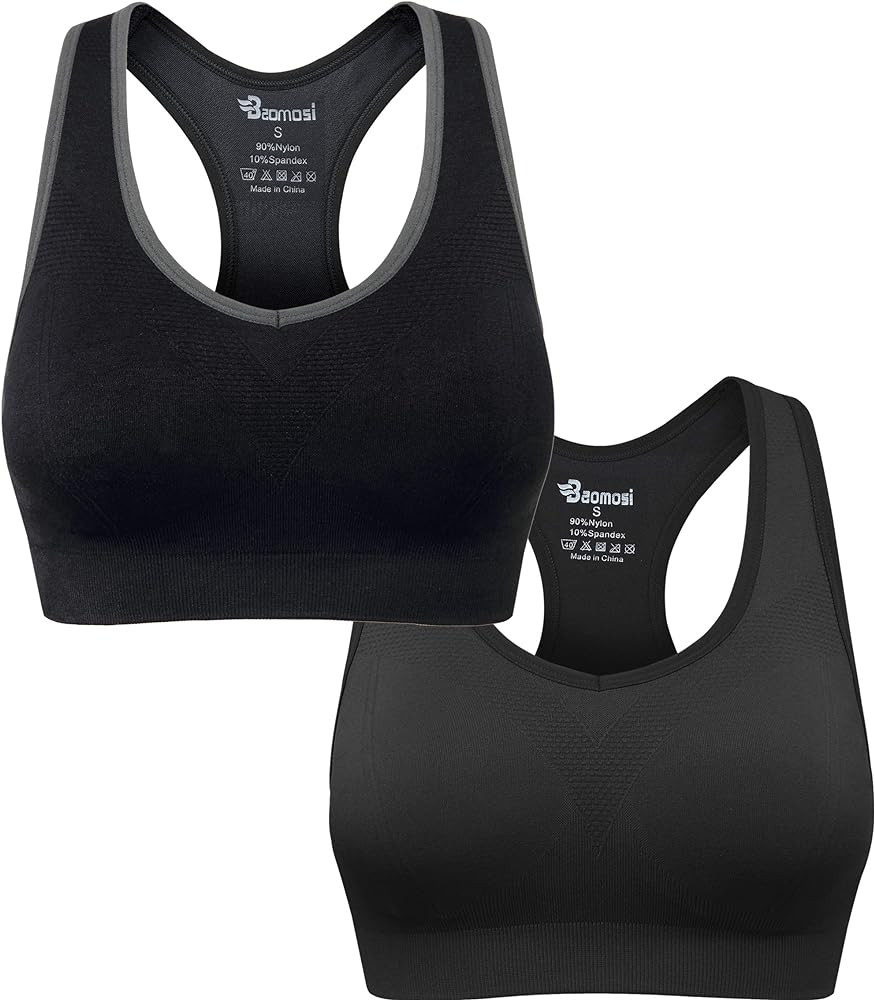 Women's Seamless Racerback Sports Bra High Impact Support Yoga Gym Workout Fitness | Amazon (US)