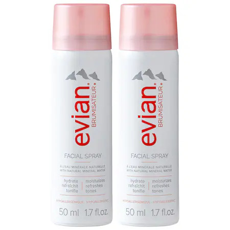 Evian Mineral Water Spray Duo To Go 2 x 1.7 oz | Sephora (US)