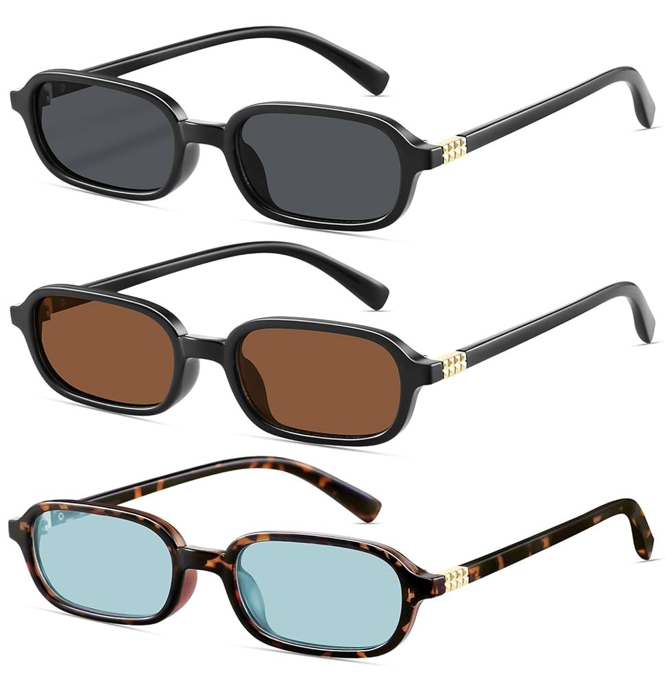 Retro Rectangular Sunglasses for Women Narrow Trendy Small 90s Style Square Frame UV Protection S... | Amazon (US)