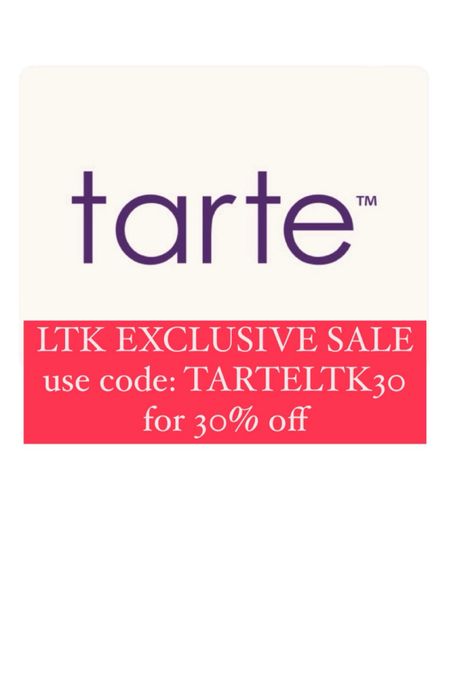Tarte cosmetics LTK sale use code TARTELTK30 for 30% off! #tarte #ltksale #tartecosmetics #beauty #makeup 

#LTKbeauty #LTKSpringSale #LTKsalealert