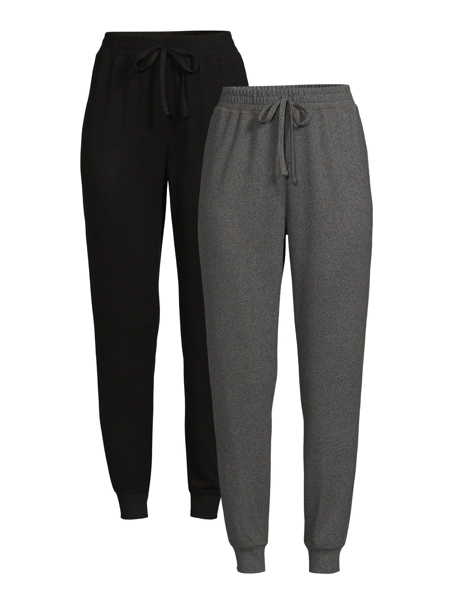 Time and Tru Women's Super Soft Hacci Knit Jogger Pants, 27.5" Inseam, 2-Pack, Sizes XS-XXL | Walmart (US)