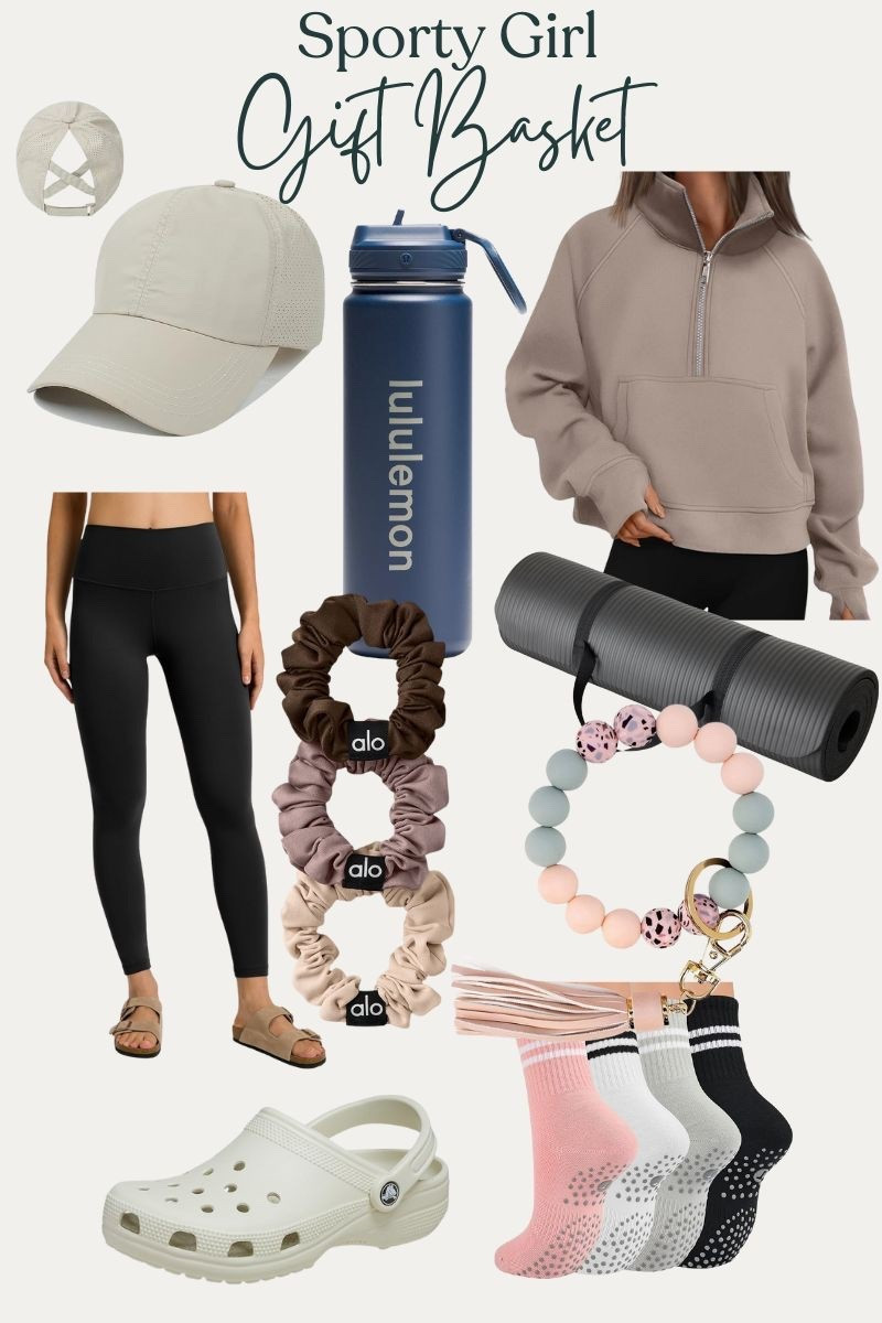 Gift guide for sporty girls 
Sporty girl gift basket 
Quarter zip Amazon hoodie
all scrunchies 
Leggings 
Lululemon water bottle 
Pilates socks 
Crocs 

#LTKFindsUnder100 #LTKFindsUnder50 #LTKActive