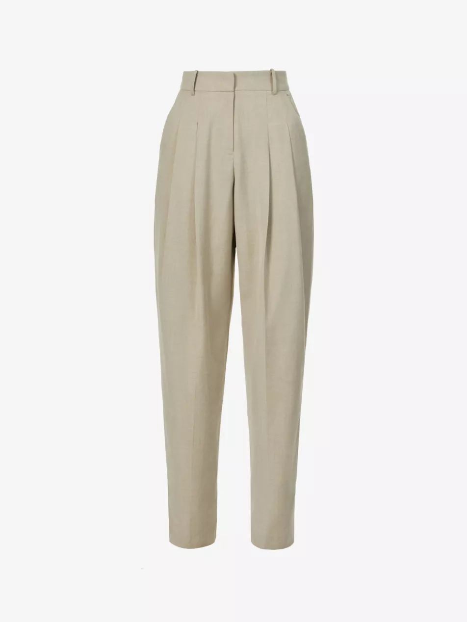 Gelso high-rise pleated woven trousers | Selfridges