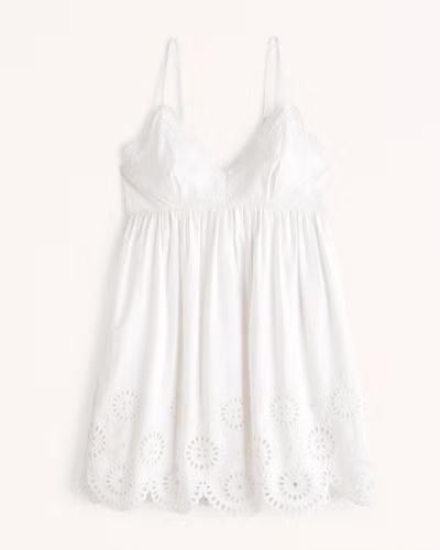 Eyelet Poplin Mini Dress | Abercrombie & Fitch (US)