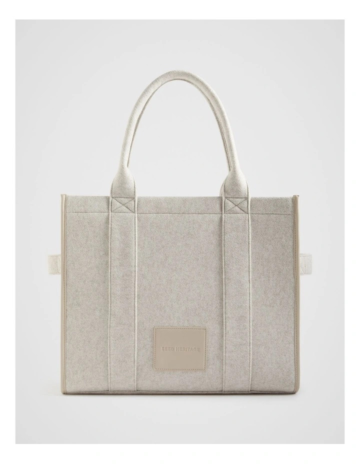 Felt Large Tote Bag in Oat | Myer