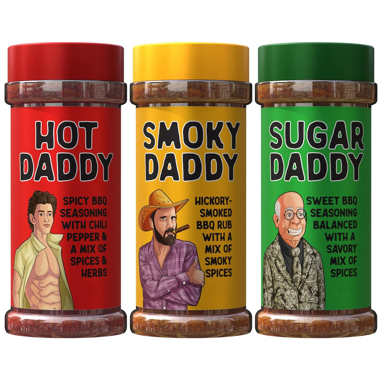 BBQ Rub Dad Gift Set - Sugar Daddy, Hot Daddy, Smoky Daddy. Barbecue Seasoning, Valentines Day Gi... | Amazon (US)