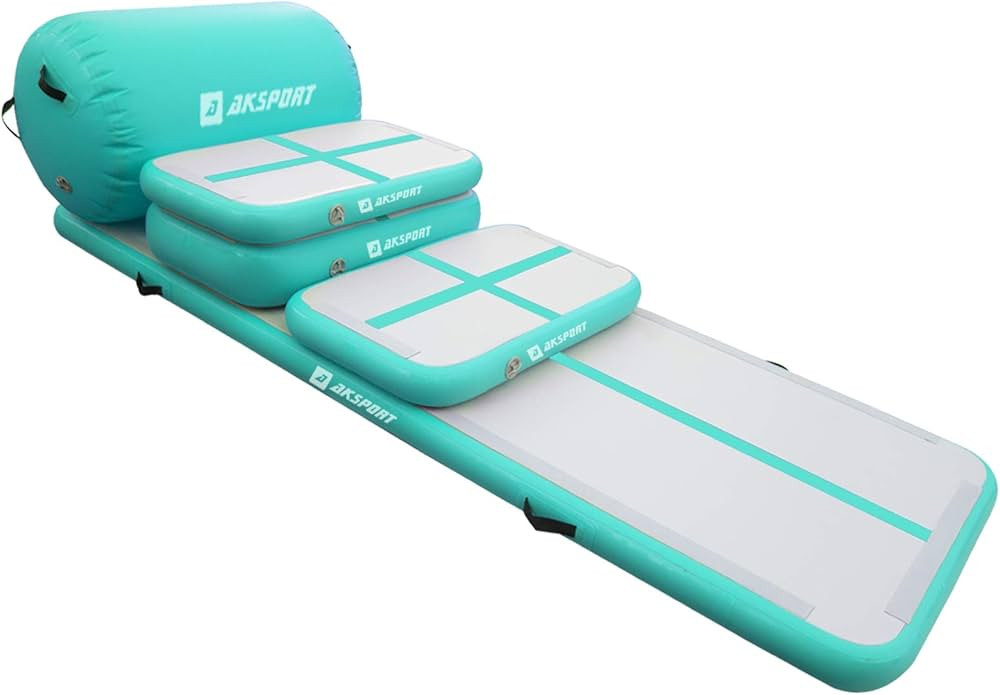 AKSPORT 5pcs Set of Inflatable Gymnastics Air Mat Tumble Track Tumbling Mat Floor Mats with Elect... | Amazon (US)