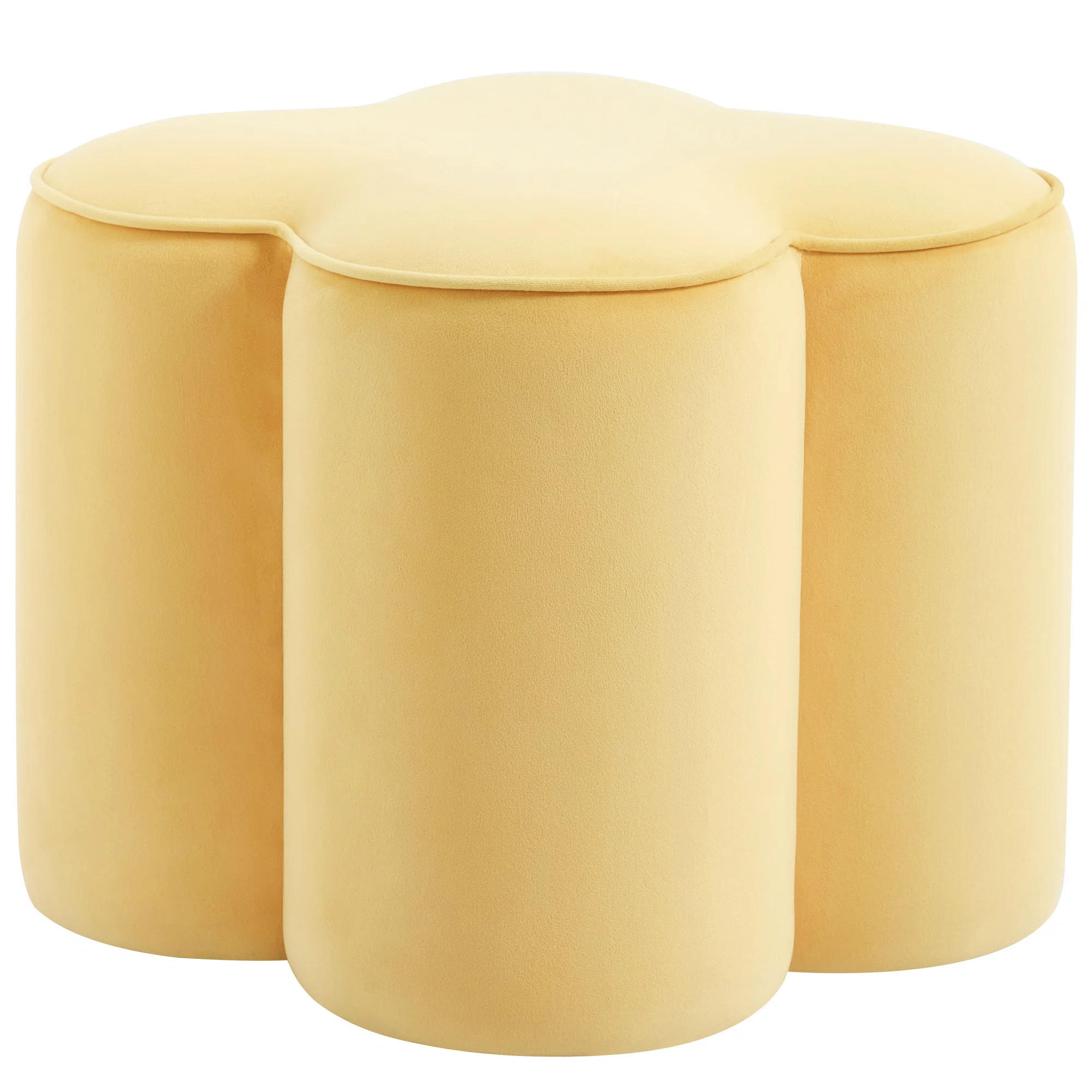 Leiani 18.5" Wide Boulce/Velvet/Linen Upholstered Ottoman | Wayfair North America