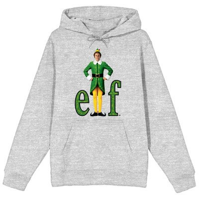 William Buddy Hobbs Elf Movie Men's Athletic Heather Hoodie-Medium | Target