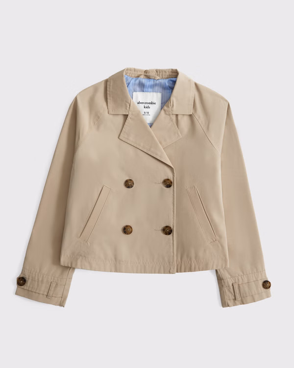 girls cropped trench coat | girls coats & jackets | Abercrombie.com | Abercrombie & Fitch (US)