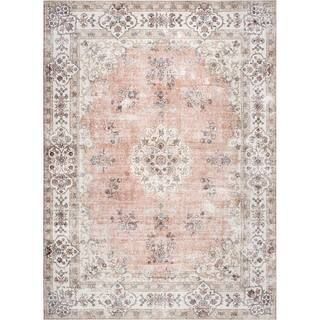 nuLOOM Ren Machine Washable Vintage Floral Peach 8 ft. x 10 ft. Indoor Area Rug BIRV02A-8010 - Th... | The Home Depot
