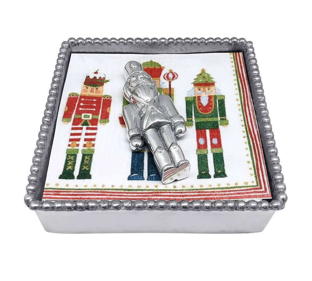 Nutcracker Handcrafted Recycled Napkin Holder with Napkins | Pottery Barn (US)