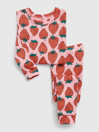 babyGap 100% Organic Cotton Strawberry Print PJ Set | Gap (US)