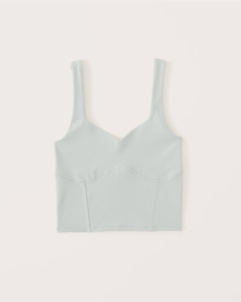 Abercrombie & Fitch Women's Double-Layered Seamless Fabric Corset Tank in Green - Size L | Abercrombie & Fitch (US)