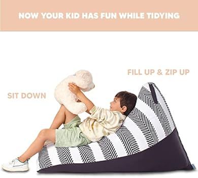 Stuffed Animal Storage Bean Bag - Cover Only - Large Triangle Beanbag Chair for Kids - 150+ Plush To | Amazon (US)