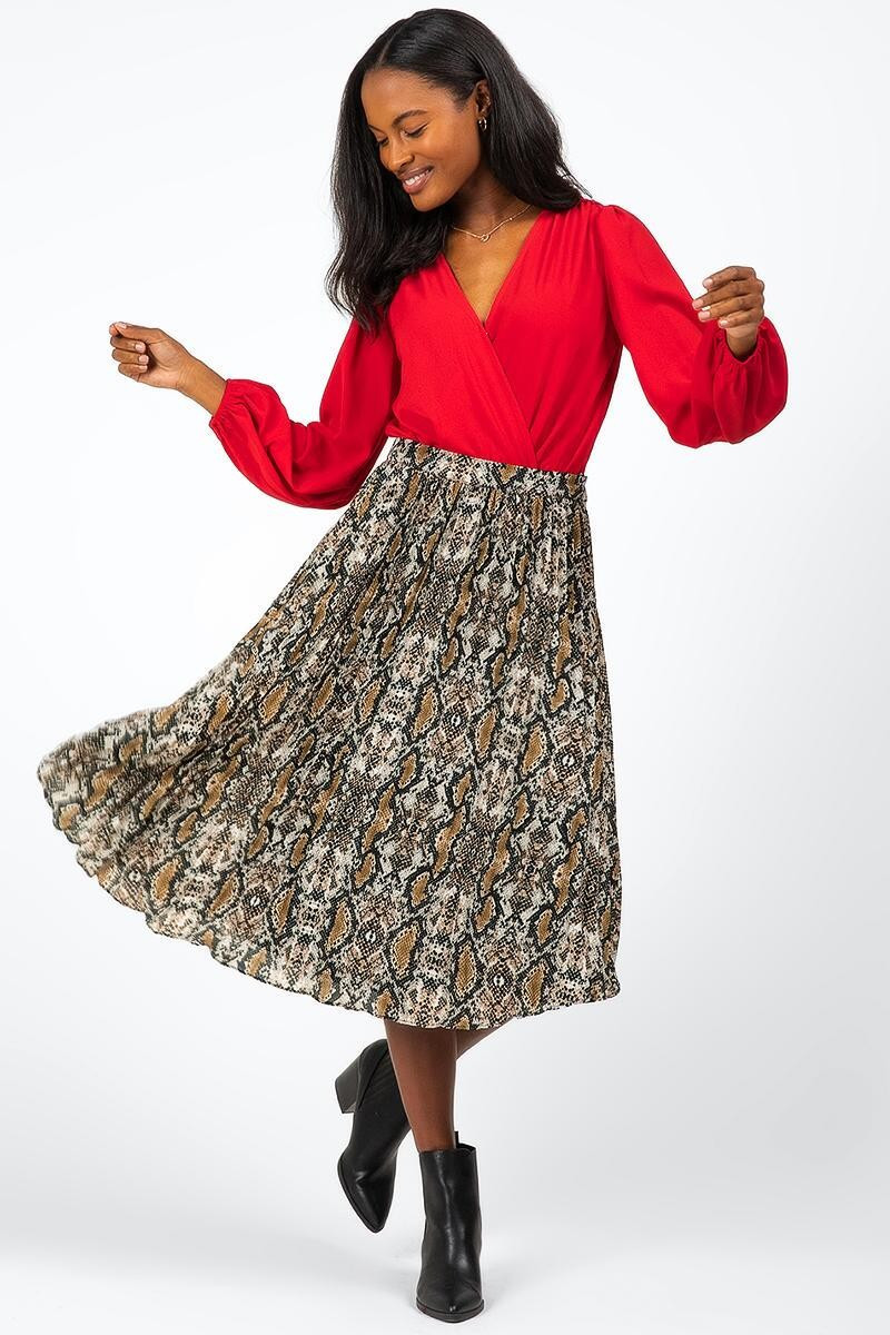 Claudine Snake Print Skirt | Francesca’s Collections