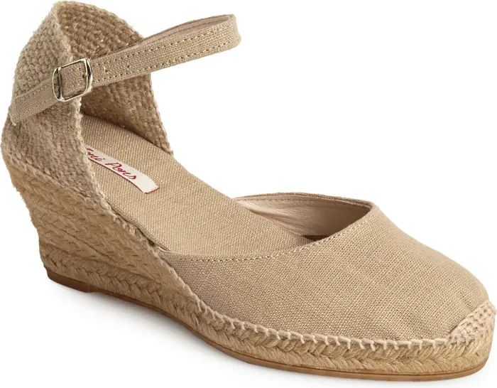 'Caldes' Linen Wedge Sandal | Nordstrom