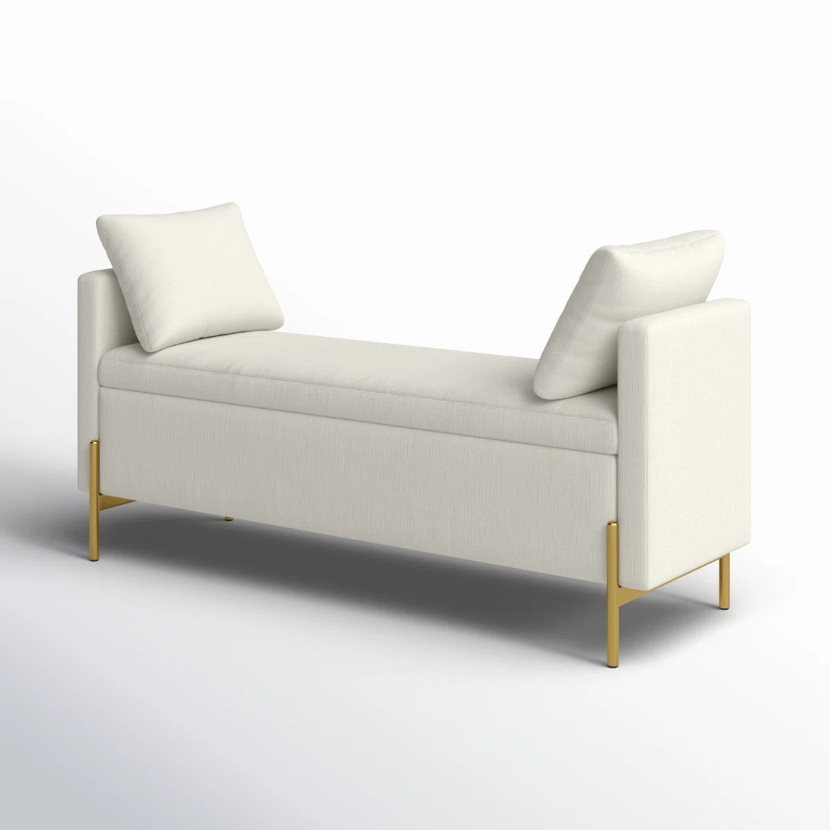 Aristides 56''W Upholstered Flip Top Bench with Subdivided Storage and Toss Pillows | Wayfair North America