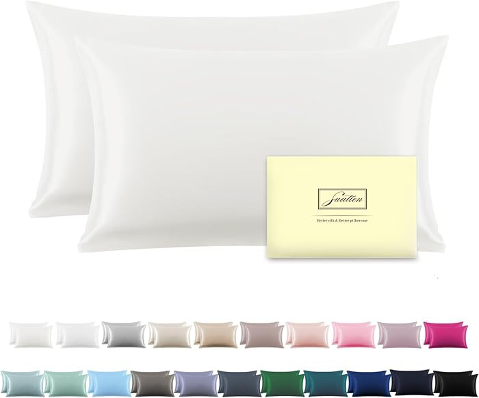 Silk Pillow Cases 2 Pack Soft Breathable and Sliky King Size Pillow Cases Set of 2,Natural Mulber... | Amazon (US)