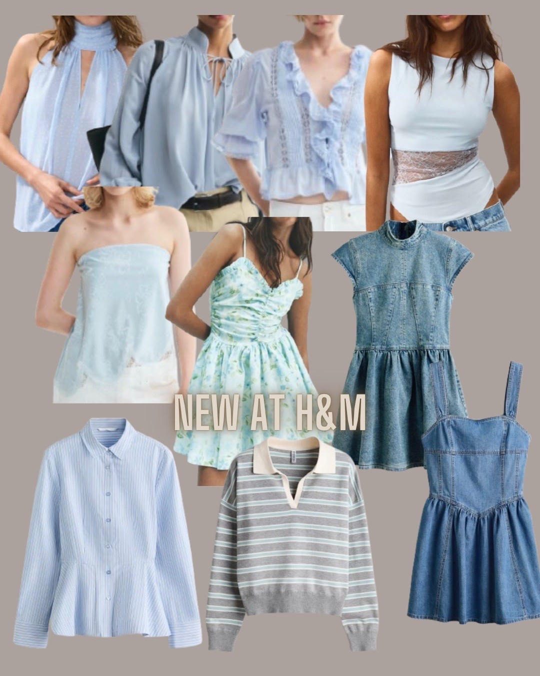 H&M fashion
Tank top
Lace top
Denim dress
Polo top
Fall fashion
