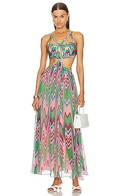 PatBO Wave Maxi Dress in Green Multi from Revolve.com | Revolve Clothing (Global)