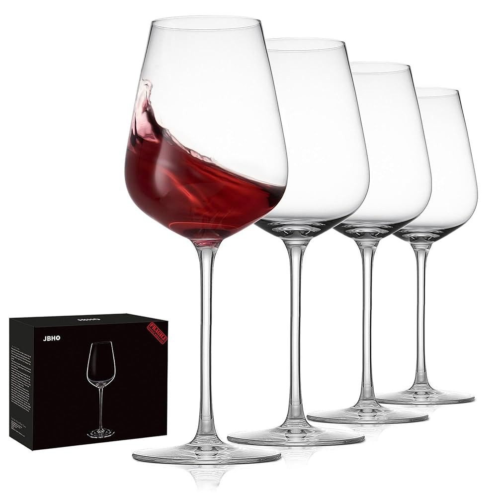 JBHO Hand Blown Italian Style Crystal Bordeaux Wine Glasses - Great Gift Packaging - Red Wine Gla... | Amazon (US)