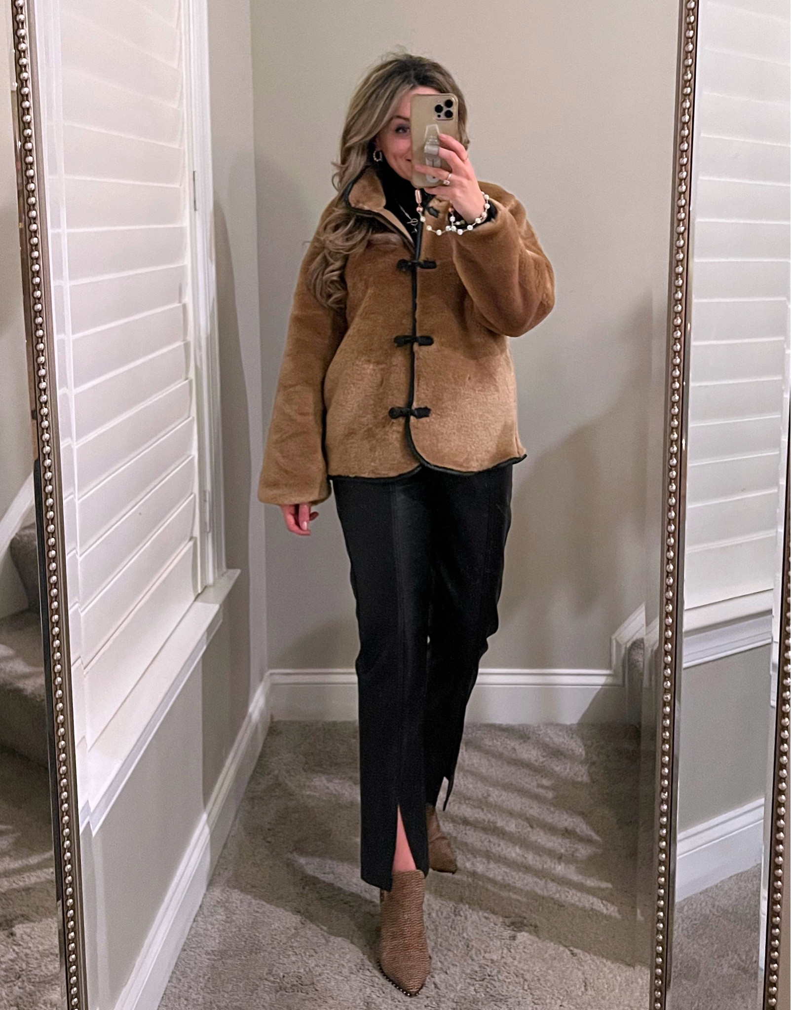 Faux fur jacket, faux leather pants, animal print bootie, leopard print booties, winter outfit  

#LTKSeasonal #LTKGiftGuide #LTKShoeCrush