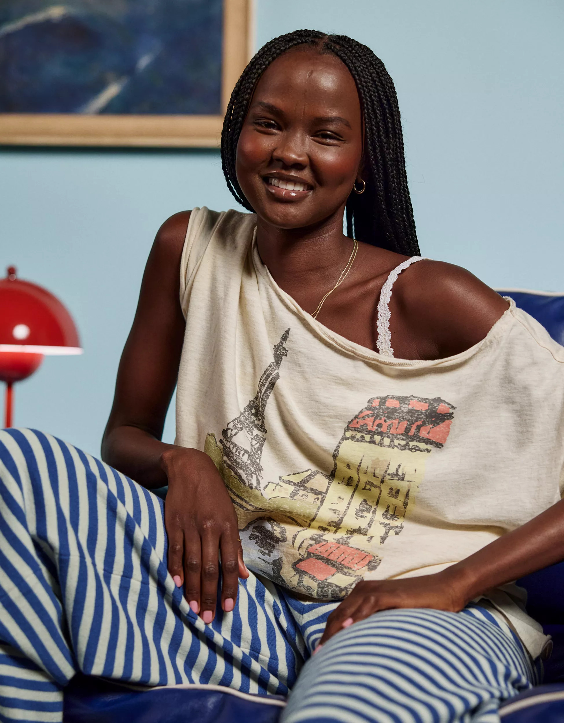 Aerie Oversized Off The Shoulder Boyfriend T-Shirt | Aerie