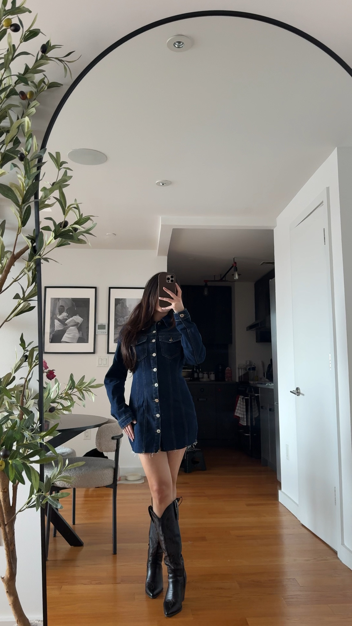 Denim fitted mini dress + tall black boots #LTKStyleTip #WesternChic #WeekendLook #denimdress #PLT

#LTKgrwm #LTKOver40 #LTKdayinmylife